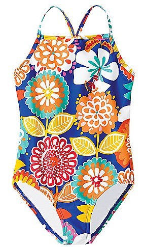 girl swimwear female child one-piece swimsuit swimwear tropical flower graphic patterns