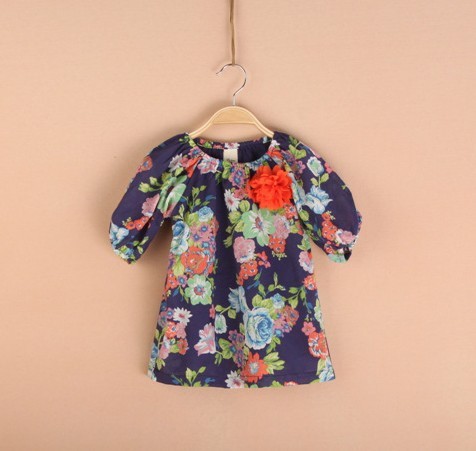 Girls baby Fashion Chrysanthemum flowers Doll skirt shirt tops