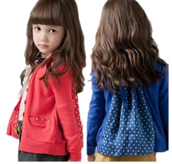 girls baby jacket children coat long sleeve cardigan sweater outerwear free shipping Q138