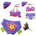Girls bathing suits+kids girls purple swimwear and bikini For 1T-7T