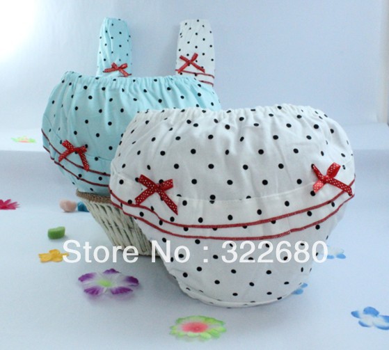 Girls black dot bow wood ear bread pants Children underwear wholesale