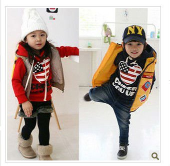 girls boys children hoodies sweatshirt coat fit 3-7yrs kids baby long sleeve thicken t shirt 4 pieces/lot 4 size same color
