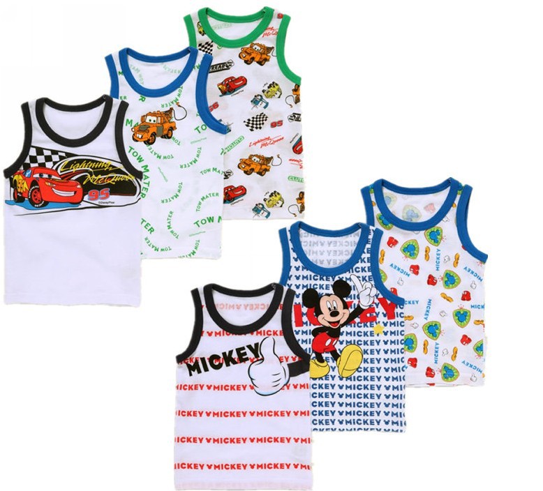 girls boys children tops tee fit 1-4yrs baby kids camisoles tank cotton clothing 24pcs/lot 6 colos 4 size free shipping