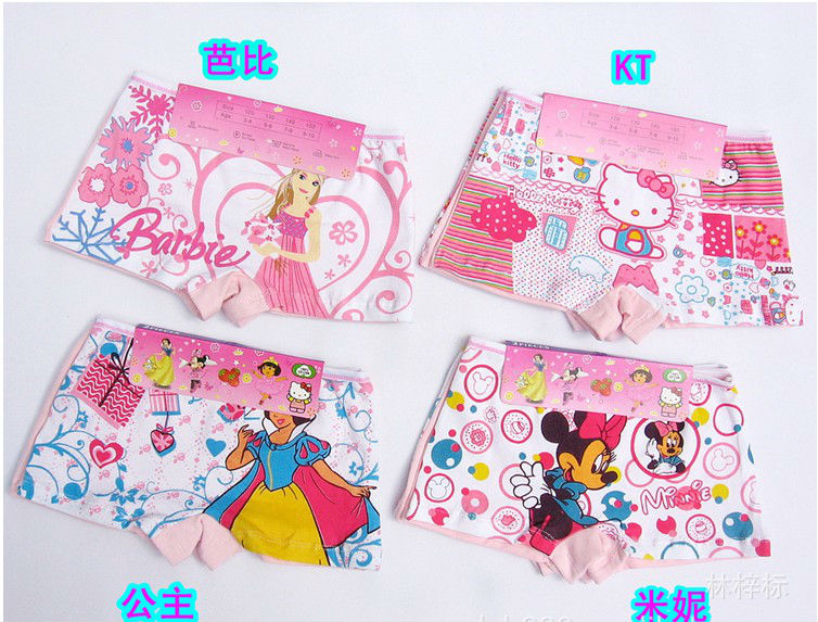 girls children underwear boxers fit 3-10yrs baby kids cotton cartoon underwear shorts panties clothing 12pcs/lot 1 design 1 size