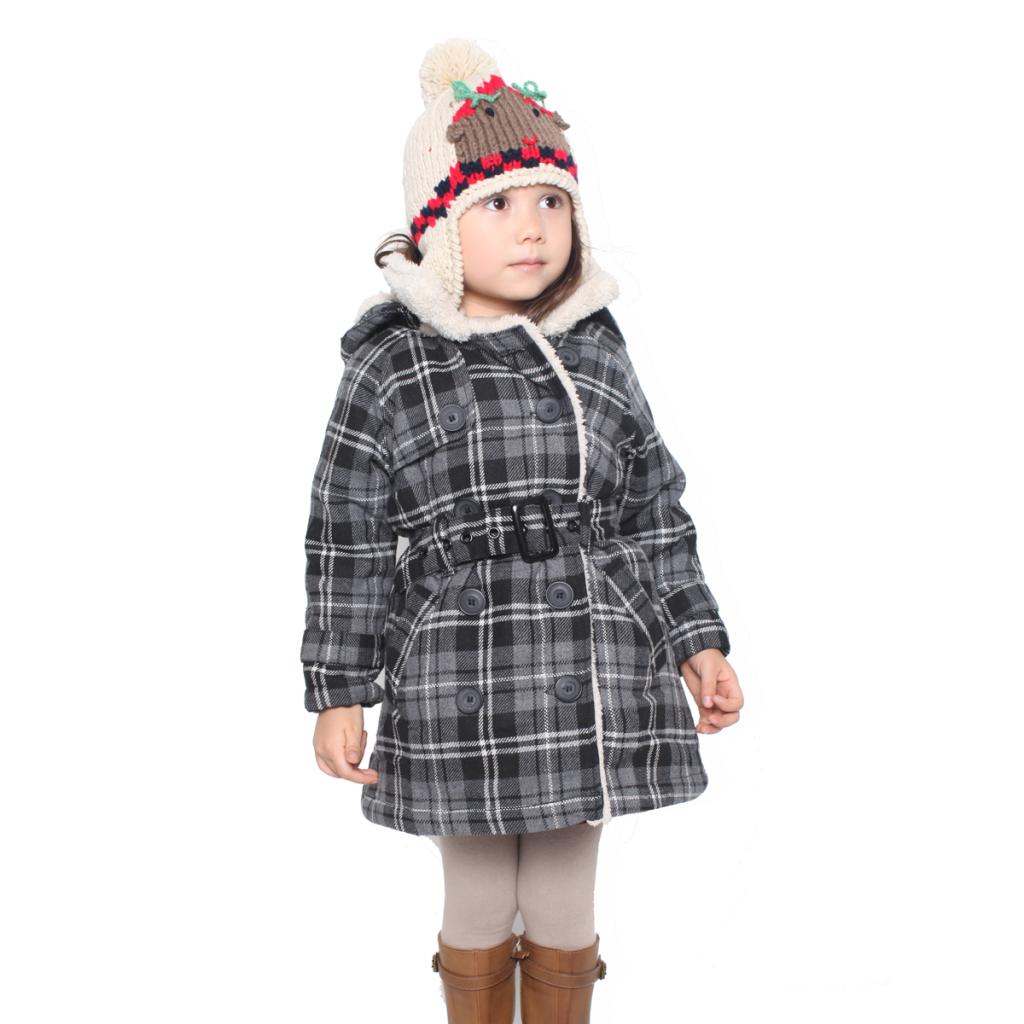 Girls clothing 2012 autumn and winter cotton overcoat outerwear child plaid cotton trench thin cotton-padded jacket