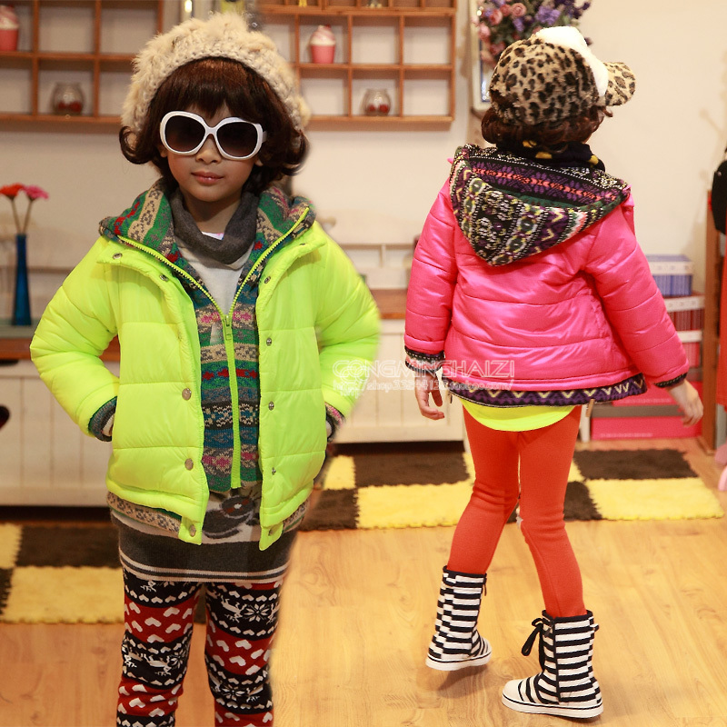 Girls clothing 2012 autumn and winter female child cotton-padded jacket cotton-padded cardigan child wadded jacket 7737