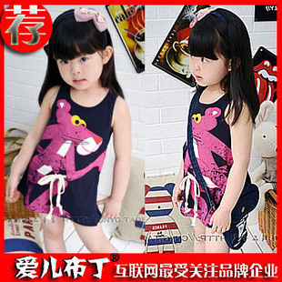 Girls clothing 2013 summer female child rabbit long design vest one-piece dress child boy short-sleeve t-shirt