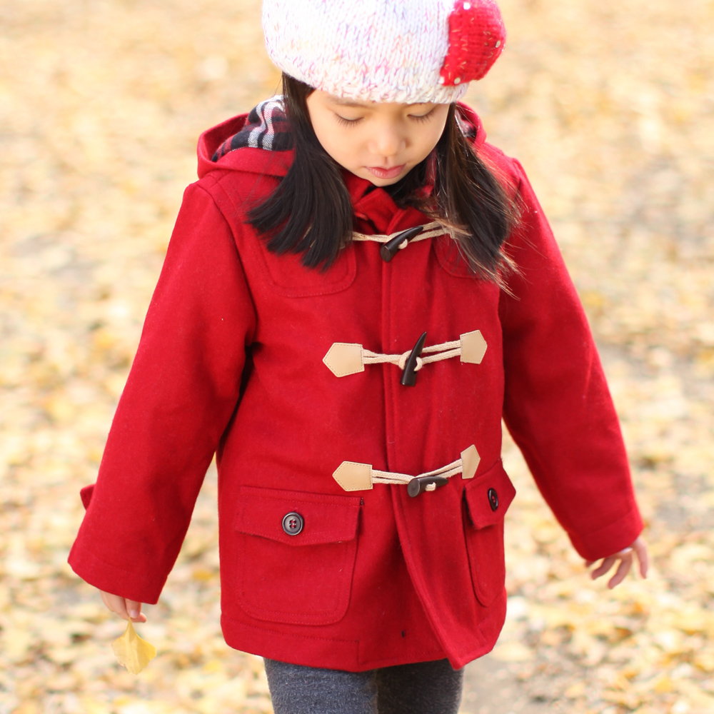 Girls clothing child 2013 autumn and winter cotton-padded jacket outerwear horn button zipper folder padded overcoat trench