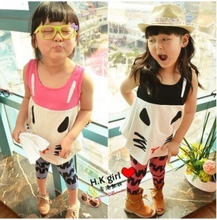 Girls clothing child vest spaghetti strap summer top 2013 100% cotton baby basic shirt Women z