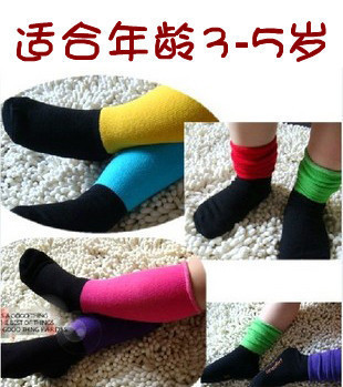 Girls clothing cotton baby socks knee-high socks children socks candy color block decoration socks multicolour princess baby