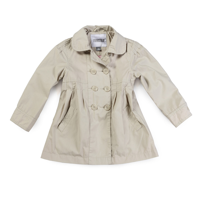 Girls clothing spring and autumn child trench children's clothing female child double breasted outerwear overcoat