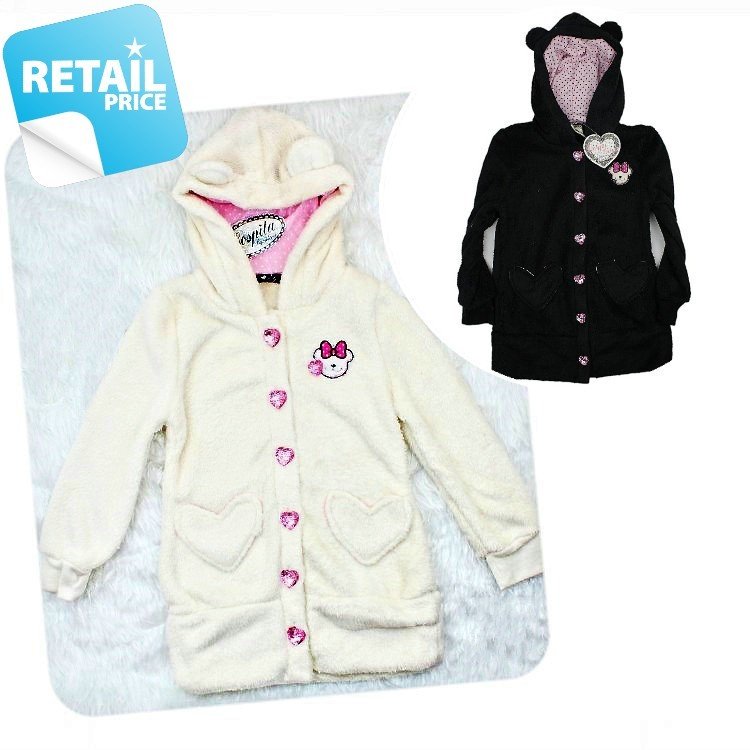 Girls Coat, Kid autumn&winter fur coat children cute warm coat  2 color