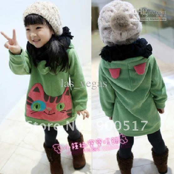 Girls Hoodies Children fashion cute cat tops kids garment NEW designs coat over coat lcazsz q8
