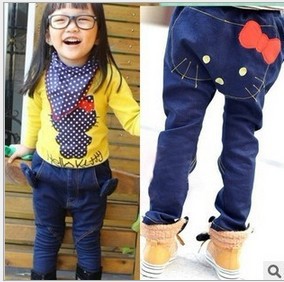 girls jean  Boys'/girls  Jeans Children Jean baby pants   Cowboy pants children pants children trousers