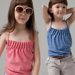 Girls summer clothing 2012 summer gentlewomen pleated spaghetti strap top sleeveless T-shirt