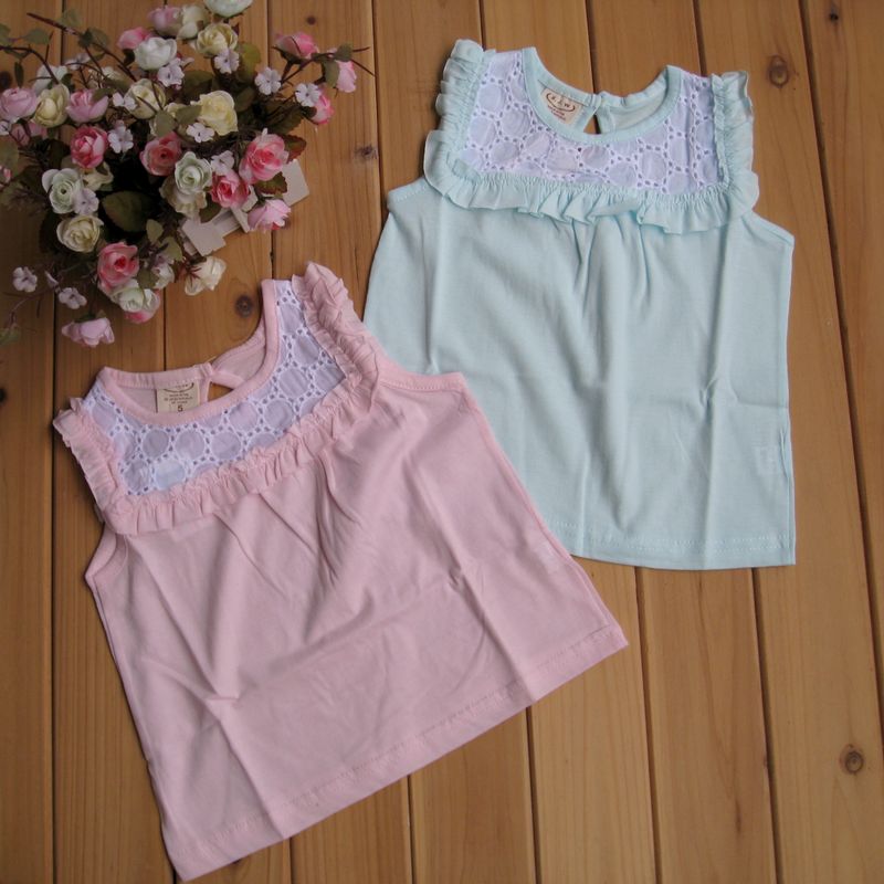 Girls summer clothing sleeveless T-shirt 100% T-shirt child cotton vest 2013 short-sleeve baby clothes
