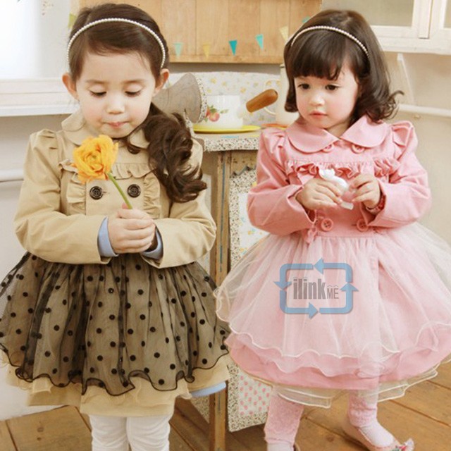 Girls Trench Wind Jacket Coat 2-7YBaby Dress Kids Clothes Outwear Autumn Winter