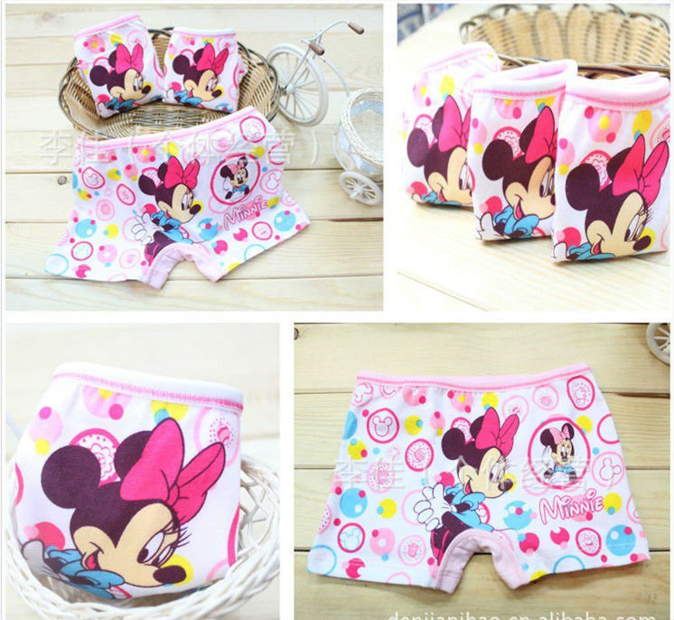 girls underwear shorts  fit 2-10yrs children cartoon Lycra cotton boxers panties 12pieces/lot pink 4 size