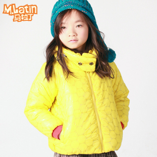 Girls winter clothing short design thermal outerwear cotton-padded jacket wadded jacket cotton-padded jacket 2264198
