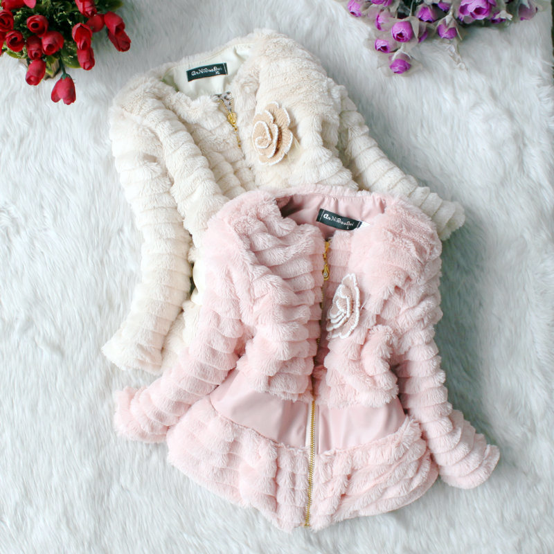 Girls  winter  Plush  cotton-padded coats kids outerwear size  6 8 1 0fit 3-6y