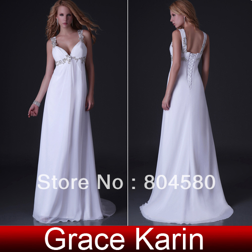 GK Sexy Stock Strap Chiffon Wedding Party Gown Prom Ball Evening Dress 8 Size CL3554