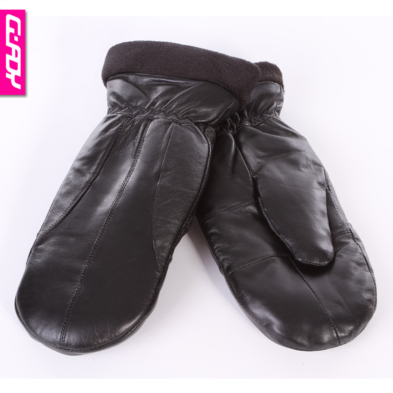 Glady quality yarn leather gloves winter plus velvet thickening thermal unisex bag sheepskin genuine leather gloves