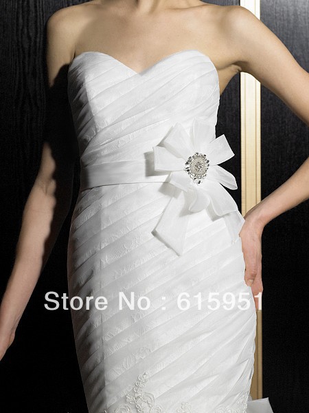 Glamorous crystal beaded with handmade flower ribbon belt wedding dress belt wedding dress waistband wedding dress sash JY103