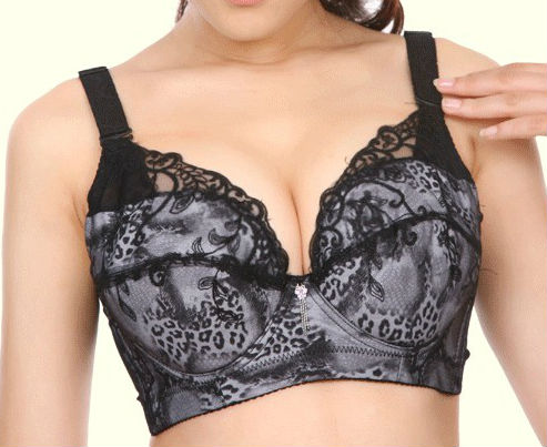 Glass flower embroidery push up adjustable thin plus size bra small full cup large mm2