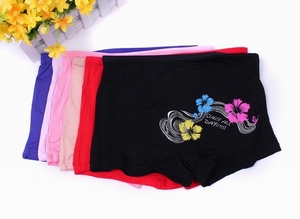 Global free shipping, Antibacterial bamboo fiber women's underwear straight angle solid color care