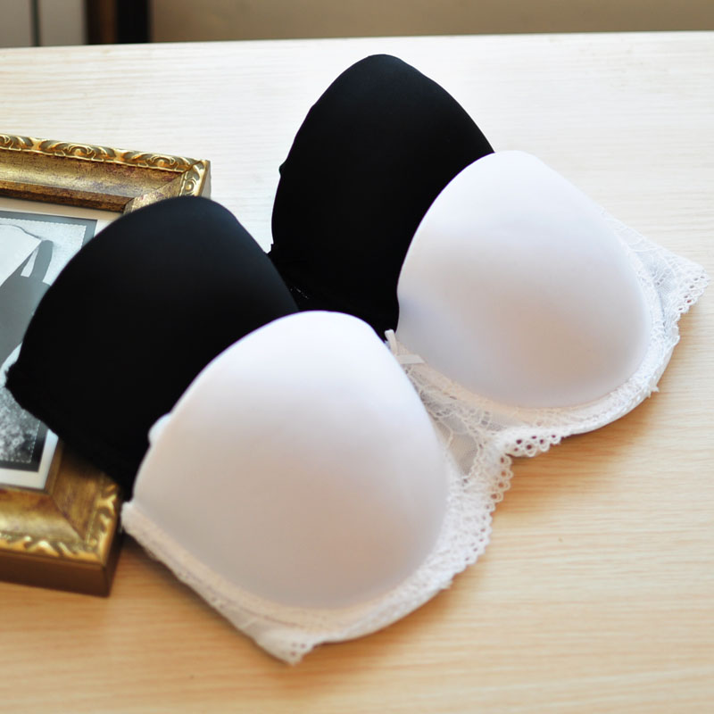 Glossy bra solid color pure black pure white lace thin bra big cup plus size underwear 0.065kg