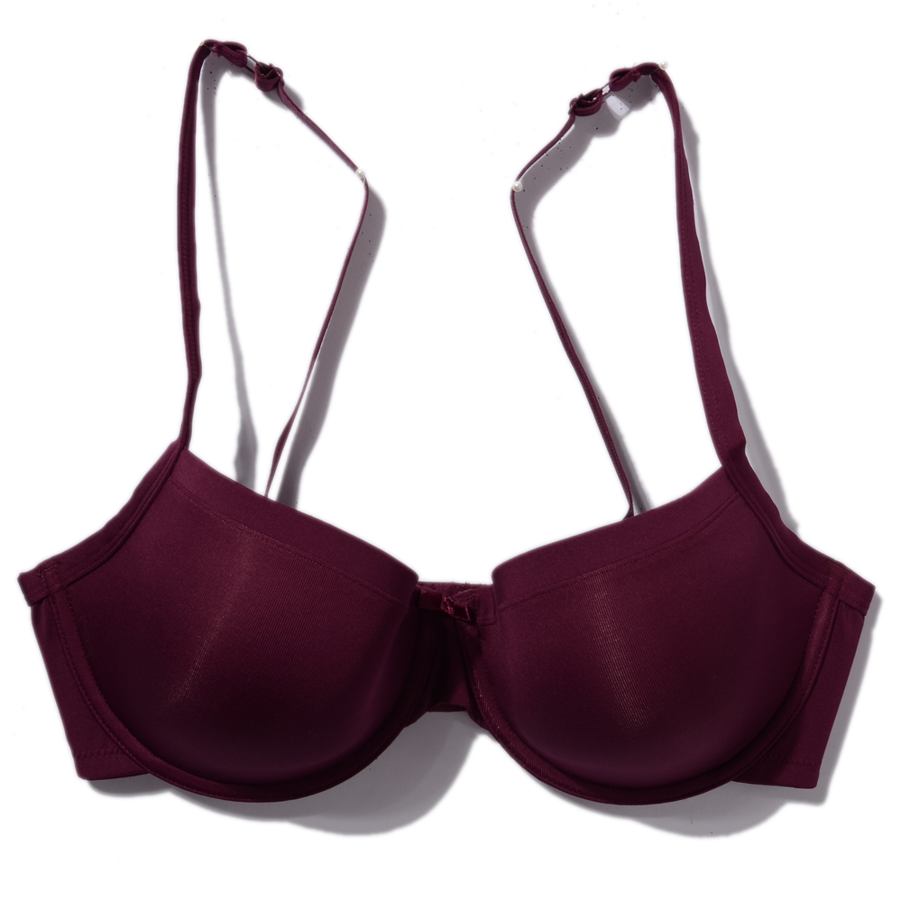 Glossy large cup women's underwear plus size bra mm Wine red thin cup shaping bra