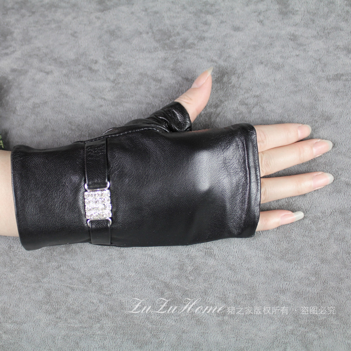 Gloves half finger leather gloves women's genuine leather gloves fashion mitring