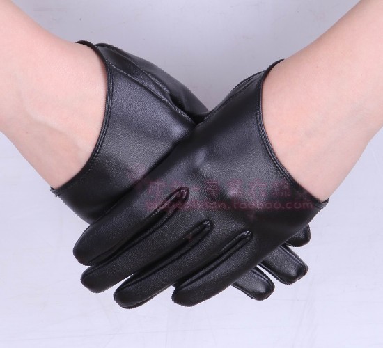 Gloves leather PU short design gloves half glove gloves