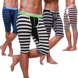 Gmw low-waist male knee-length pants tight stripe capris 2012 pajama pants