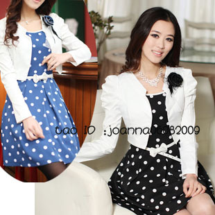 GOELIA 2013 spring sweet gentlewomen princess puff sleeve one-piece dress twinset dress corsage SS48