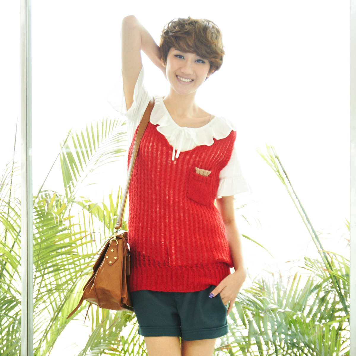 Goelia GOELIA 2012 sleeveless sweater vest female medium-long pullover sweater 109j581w