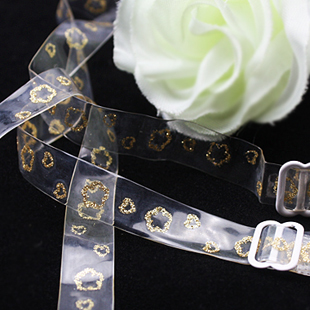 Gold cutout bronzier powder series double-shoulder transparent shoulder strap invisible tape pectoral girdle