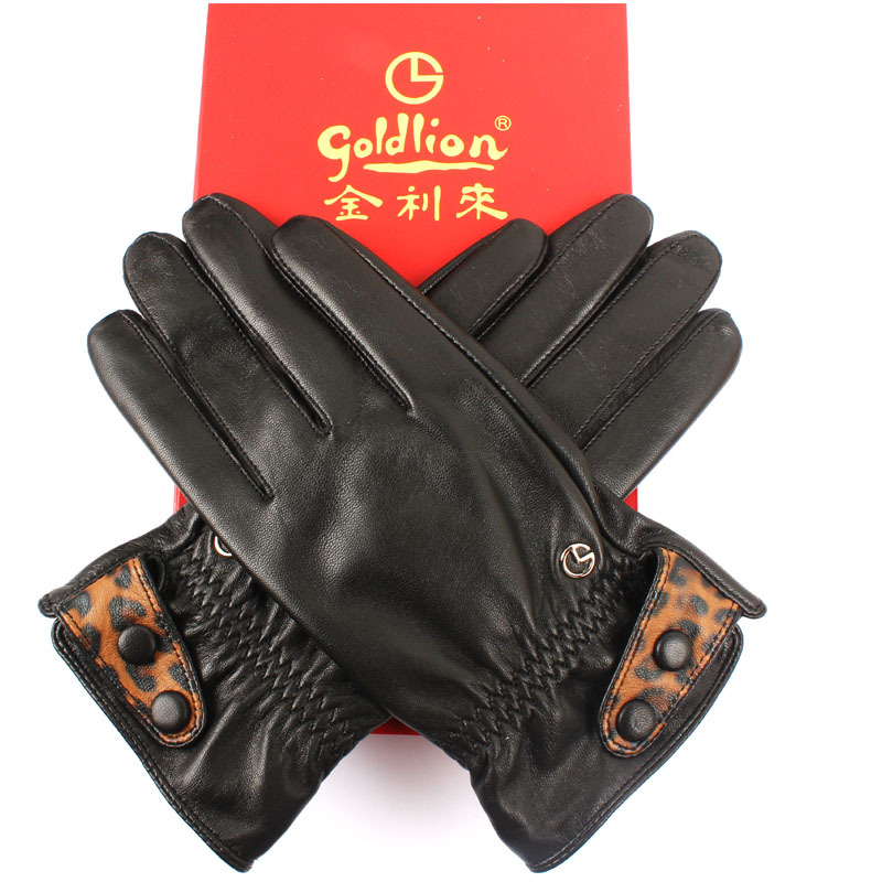 GOLDLION women's goldlion genuine leather gloves sheepskin gloves finger gloves