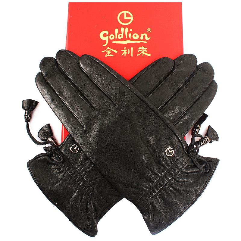 GOLDLION women's goldlion genuine leather gloves sheepskin gloves finger gloves