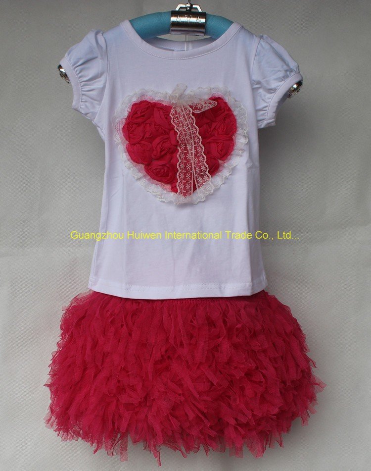 good looking!new design b2w2 flower top+tutu skirt 2pcs suit girls fashion style suit set please don't miss oh A-40