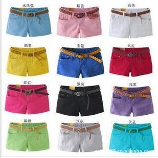 Good-quality 17-color the Korean color pencil Woman shorts hot pants candy colored pencil pants Woman shorts