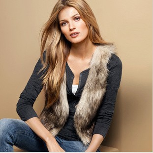 Good quality!2013 new Style women winter FAUX Fur vest  free shipping