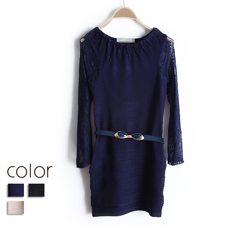 Good quality 2013 spring lace embroidered T-shirt long-sleeve slim thin , long paragraph female wx1417 basic shirt