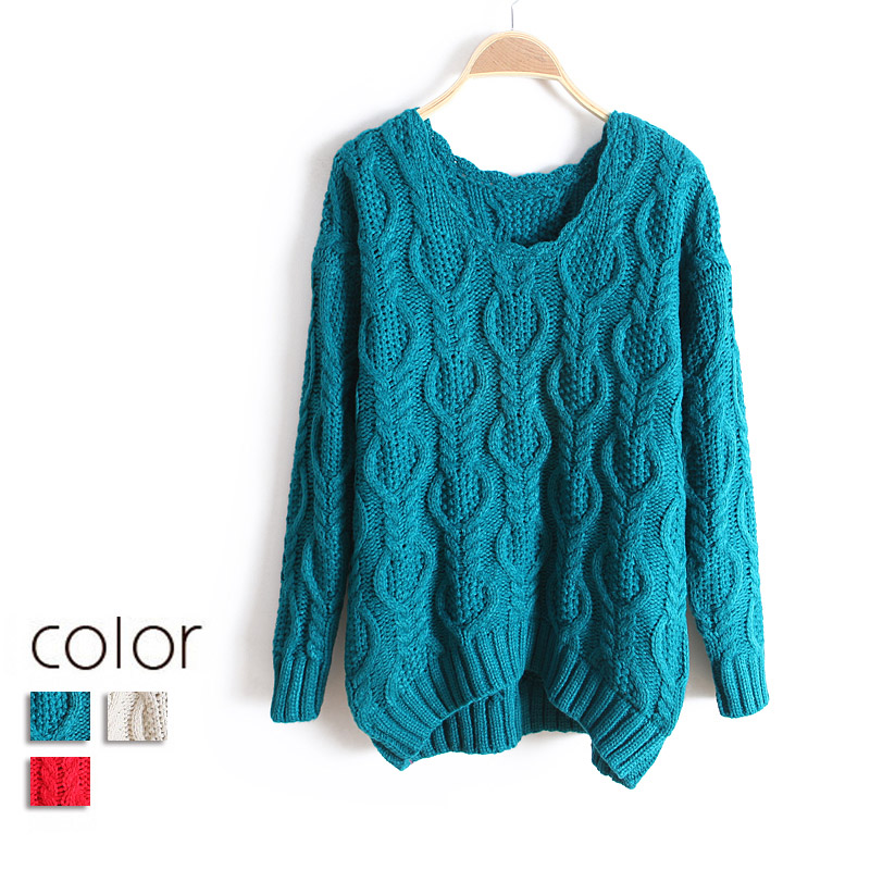 Good quality 2013new wave sweet crochet cutout o-neck loose pullover sweater wx1256