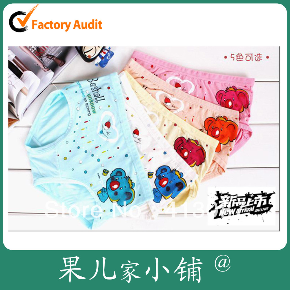good quality 4 to 6 years old children underwear cute elephant patterns kid's panties for girls 2013 new arrival