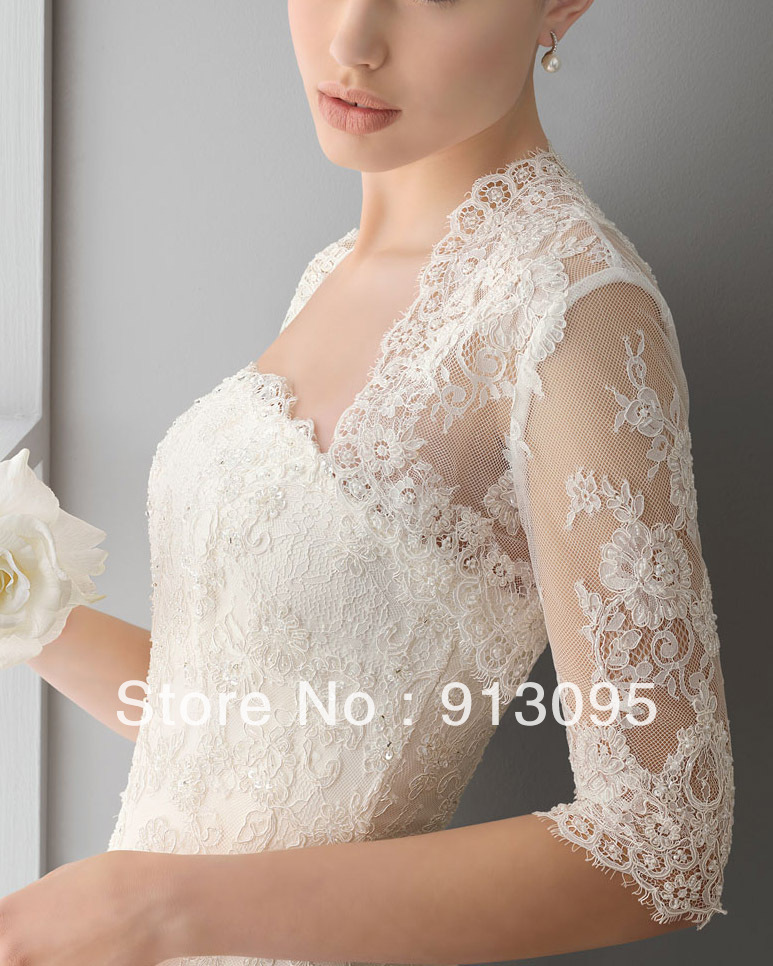 Good quality Lace beaded bridal wedding jackets Custom made MJ0019 Fast DELIVERY!