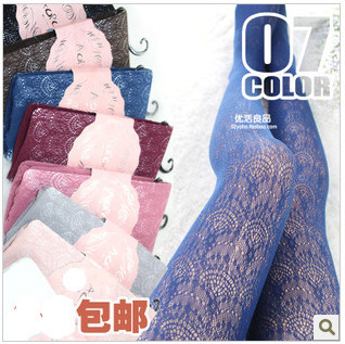 good quality  lace stockings velvet pantyhose vintage carved cutout mesh socks female sexy stocks
