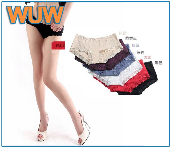 Good quality Sexy low-waist lace silk edge bamboo fiber lady pants briefs panties 4pcs/lot dropshipping