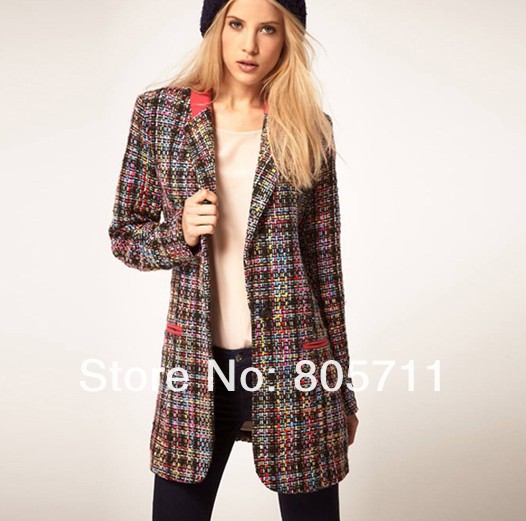 Good Quality Suit Collar Single Breasted Colorized Corduroy Fashion Coats 2012 New  Women's Winter Outwear