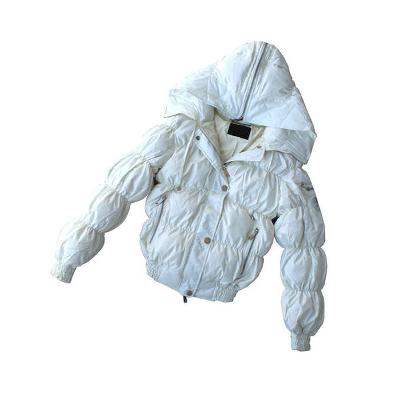 Goose down duck down hooded with a hood down coat female short handsome design